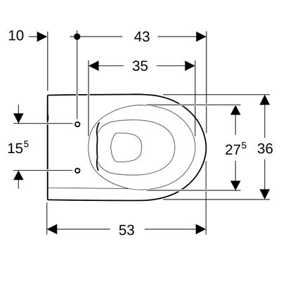 Geberit Wand-Tiefspül-WC, spülrandlos, mit verdeckte Befestigung, KeraTect, 330 x 355 x 530 mm, Farbe weiß Bild 7
