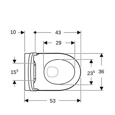 Geberit iCon Set Wand-WC, mit WC-Sitz, Rimfree Tiefspüler, geschl, T:53 cm, 330 x 355 mm, Farbe weiß Bild 9