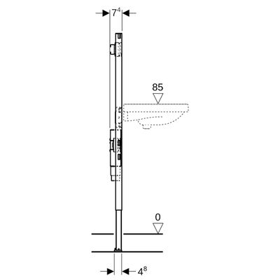 Geberit Waschtisch-Element 130 cm für Wandarmatur, mit UP-Geruchverschluss, 1300 x 500 mm Bild 4