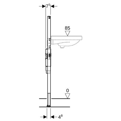 Geberit Waschtisch-Element 112 cm für Standarmatur, mit UP-Geruchverschluss, 1120 x 500 mm Bild 4