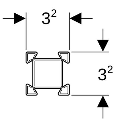 Geberit Profil verzinkt 3,2 x 3,2 cm Länge 5 mtr, per mtr, Farbe grau Bild 3