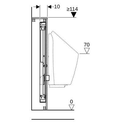 Geberit GIS Element, für Urinal, 114 cm, Universal, für AP-Druckspüler Bild 5