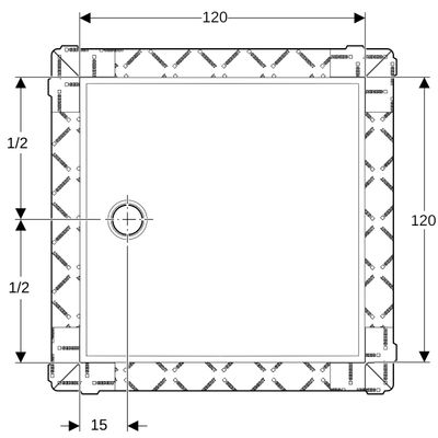Geberit Duschflaeche aus Varicor, bodeneben,1200 x 1200 mm, weiss, 18 x 1200 x 1200 mm, Farbe weiß Bild 3