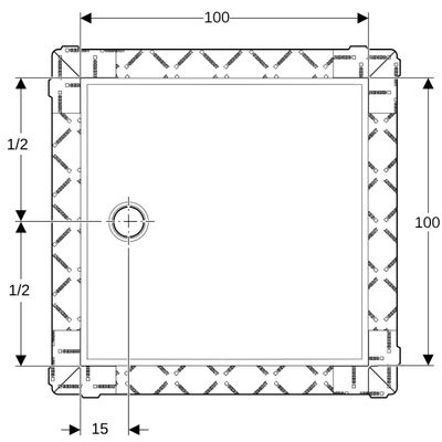 Geberit Duschflaeche aus Varicor, bodeneben,1000 x 1000 mm, weiss, 18 x 1000 x 1000 mm, Farbe weiß Bild 3