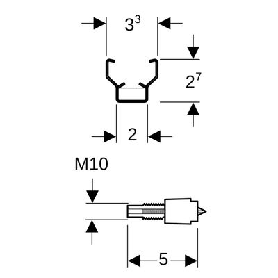 Geberit Befestigungsclip M10, 33 mm Bild 3
