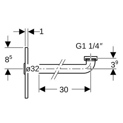 Geberit Fertigbauset für WT-Element mit UP-Geruchverschluss, Farbe silberfarben Bild 4