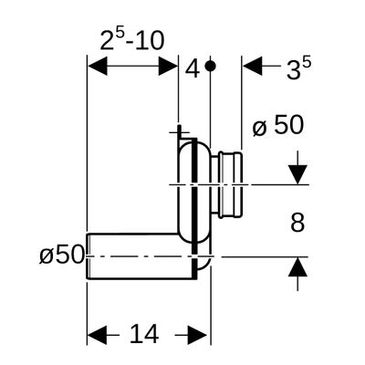 Geberit Urinal-Absaugesifon weiss Abgang waagerecht für Spülmengen von 1-4l, Farbe weiß Bild 4