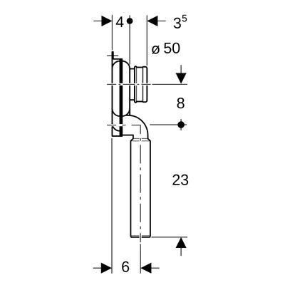 Geberit Urinal-Absaugesifon weiss Abgang senkrecht für Spülmengen von 1-4l, Farbe weiß Bild 4