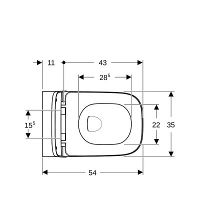 Geberit Square Wand-Tiefspül-WC Set WC-Sitz, mit AS, spülrandlos, 375 x 355 mm, Farbe weiß Bild 6