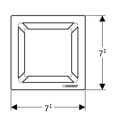 Geberit Designrost Square, 80 x 80 mm Edelstahl gebürstet, 5 x 80 x 80 mm, Farbe Edelstahl-Optik (silber) Bild 3