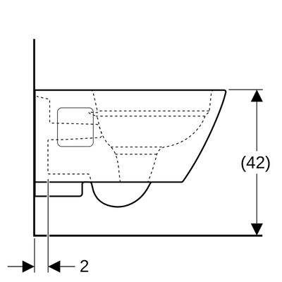 Geberit Wand-Tiefspül-WC, spülrandlos, teilgeschl.Form, 335 x 350 x 540 mm, Farbe weiß Bild 6