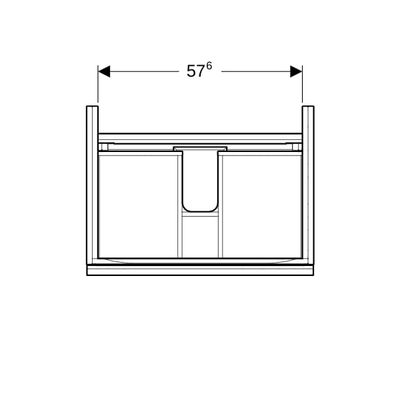 Geberit Acanto Unterschrank, für WT, 1 Schublade 1 Innenschubl, 64 x 53,5 x 47,5 cm, Farbe schwarz Bild 3