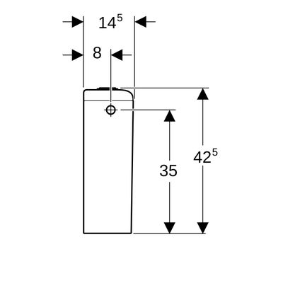 Geberit iCon AP-SPK aufges, 2-Mengen-Spülung Wasseranschluss seitlich, 425 x 375 x 145 mm, Farbe weiß Bild 8