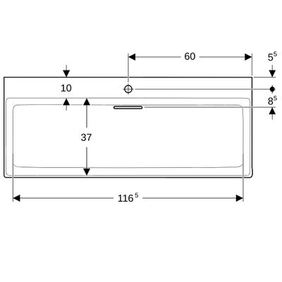 Geberit ONE Waschtisch 120 x 48 cm, CleanDrain mit Hl, ohne Ül, weiss, KeraTect / weiss glzd, 140 x 480 mm, Farbe weiß Bild 4