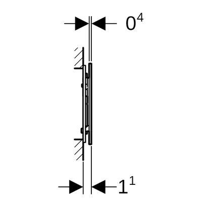 Geberit Sigma70 Betätigungsplatte für WC 2-Mengen-Spülung, Glas, 158 x 240 x 11 mm, Farbe schwarz Bild 3