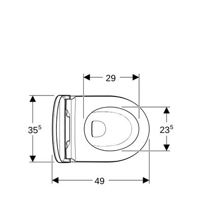 Geberit iCon Set Wand-WC, mit WC-Sitz, Rimfree Tiefspül-WC, verk. Ausladung 49 cm, 330 x 355 mm, Farbe weiß Bild 8