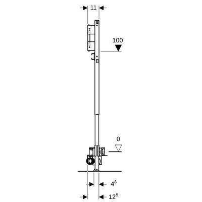 Geberit Duschelement 130 cm, mit Wandablauf, für Wandarmatur, FB-Aufbauhöhe, ab Baujahr 9 cm, 1300 mm Bild 5