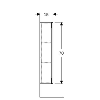 Geberit Haengeschrank rechteckig, 1 Tür 45 x 70 x 15 cm, 700 x 450 x 150 mm, Farbe eiche Bild 5