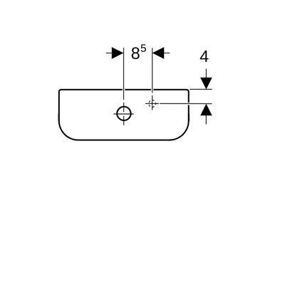 Geberit iCon AP-SPK aufgesetzt, eckig 2-M-Sp, Wasseranschluss seitl, weiss Tect, 425 x 375 x 145 mm, Farbe weiß Bild 8