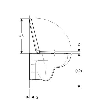 Geberit Wand-Tiefspül-WC-Set, spülrandlos, Sitz mit AS, 405 x 370 x 540 mm, Farbe weiß Bild 11