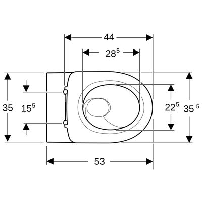 Geberit Acanto Set WWC mit WC-Sitzring, Tiefsp TFlush, geschl.Fo, T:53 cm, KeraTect, 335 x 355 mm, Farbe weiß Bild 4