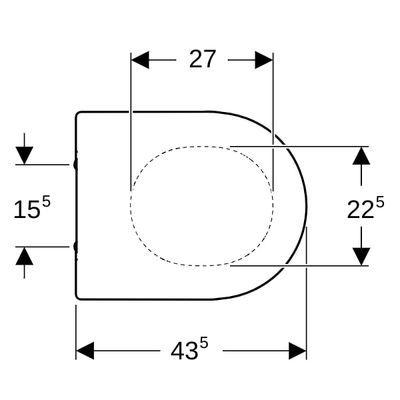Geberit Slim WC-Sitz, antibakt, AS-Autom, WrapOver, chrom Scharnier, Befestigung von oben, 435 x 355 mm, Farbe weiß Bild 3