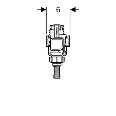 Geberit Füllventil / Schwimmerventil Typ 383, WA seitlich 3/8", Nippel aus Messing, für Unterputz-Spülkasten, Material Messing Bild 4