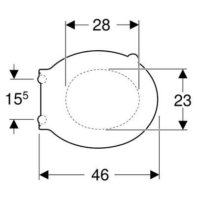 Geberit Basic WC-Sitz, barrierefrei, antibakt, WrapOver, rund, Befestigung von unten, 50 x 440 x 375 mm, Farbe weiß Bild 4