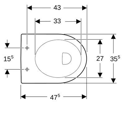 Geberit Stand-Flachspül-WC, Abgang waagerecht, teilgeschl.Form, KeraTect, 410 x 355 x 540 mm, Farbe weiß Bild 8