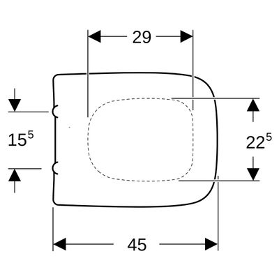 Geberit WC-Sitz mit AS-Autom, Wrap Over, eckig, chrom Scharnier, Befestigung von oben, 430 x 360 mm, Farbe weiß Bild 4