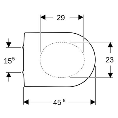 Geberit WC-Sitz, WrapOver, rund, Edelstahl-Scharnier, Befestigung von oben, 50 x 440 mm, Farbe weiß Bild 4