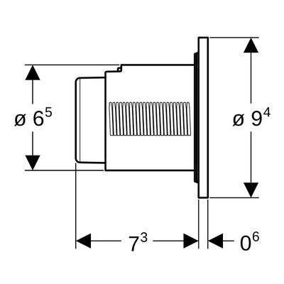 Geberit Typ 01 Fernbetaetigung, rund, pmeum. 1-M-Sp, UP-Drücker, Etc, Farbe silberfarben Bild 4