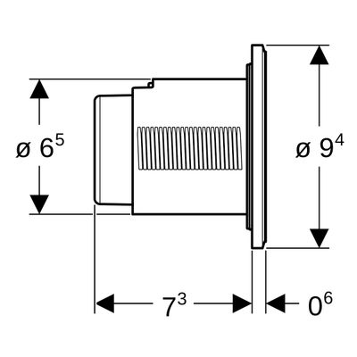 Geberit Typ 10 Fernbetaetigung, rund, pmeum. 2-M-Sp, UP-Drücker, weiss glzd /chrg, Farbe weiß Bild 4