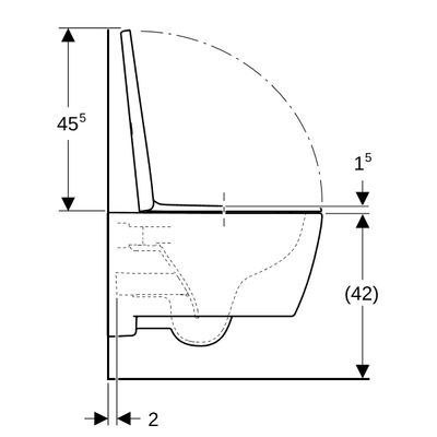 Geberit Wand-Tiefspül-WC Set WC-Sitz, mit AS, spülrandlos, KeraTect, 330 x 355 mm, Farbe weiß Bild 10