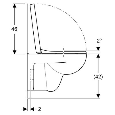 Geberit Wand-Tiefspül-WC Set, mit WC-Sitz, 380 x 360 x 540 mm, Farbe weiß Bild 6