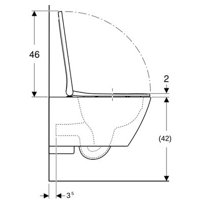 Geberit Square Wand-Tiefspül-WC Set WC-Sitz, mit AS, spülrandlos, 375 x 355 mm, Farbe weiß Bild 7