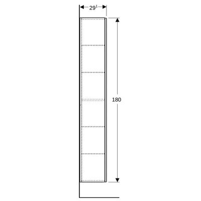 Geberit ONE Hochschrank, mit 1 Tür 36 x 180 x 29,1 cm, Farbe braun Bild 5