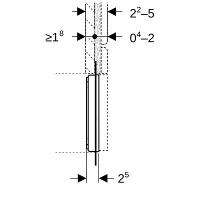 Geberit Abdeckplatte flächenbündig, für WT-Armaturen, mit UP-Funktionsbox, 148 x 148 x 25 mm Bild 3