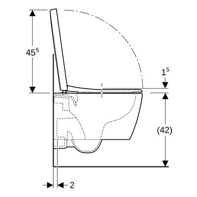 Geberit Wand-Tiefspül-WC Set WC-Sitz, mit AS, spülrandlos, kompakt, 330 x 355 mm, Farbe weiß Bild 11