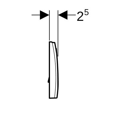 Geberit Betätigungsplatte Delta15, für Spülstopp-Spülung, 25 x 212 x 164 mm, Farbe weiß Bild 4