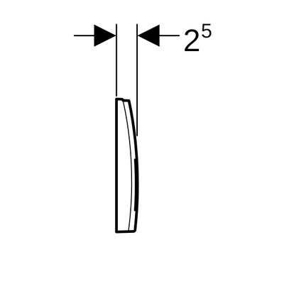 Geberit Betätigungsplatte Delta35, für 2-Mengen-Spülung, 25 x 212 x 164 mm, Farbe weiß Bild 4