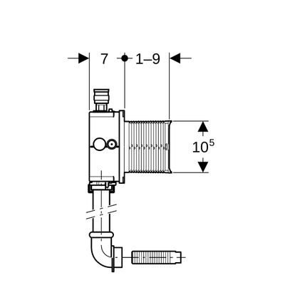 Geberit Rohbauset für Urinale Preda / Selva, für Urinalsteuerung Bild 4