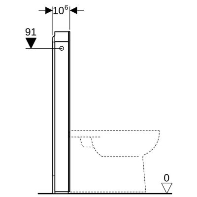 Geberit Sanitärmodul, für Stand-WC 101 cm, Glas weiss, 1010 x 480 x 106 mm, Farbe weiß Bild 11