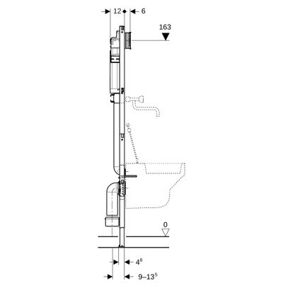 Geberit Duofix Element, für Ausgussbecken, mit SPK-Anschluss 175 cm Wandarmatur AP, 175 mm Bild 9