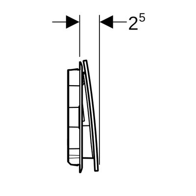 Geberit Sigma70 Betätigungsplatte, eckig, für 2-Mengen-Spülung, Glas, 25 x 146 mm, Farbe lava Bild 7