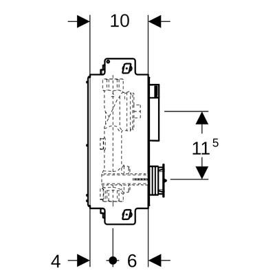 Geberit Montageplatte, mit 2 Wasserzaehlerstrecken, mit UP-Absperrventil Bild 3