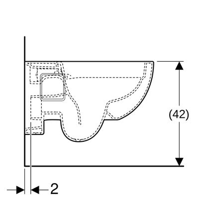 Geberit Wand-Tiefspül-WC, spülrandlos, teilgeschl.Form, 330 x 360 x 530 x 530 mm, Farbe weiß Bild 10