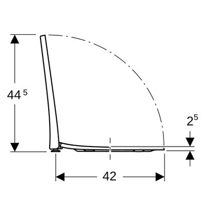 Geberit Slim WC-Sitz, antibakt, AS-Autom, QuickRelease, WrapOver, Befestigung von oben, 435 x 355 mm, Farbe weiß Bild 5
