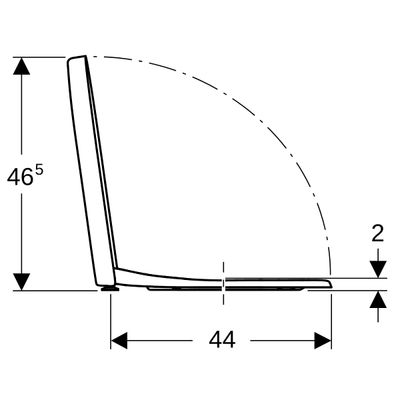 Geberit WC-Sitz, WrapOver, rund, Edelstahl-Scharnier, Befestigung von oben, 50 x 440 mm, Farbe weiß Bild 5