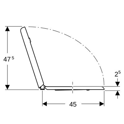 Geberit WC-Sitz, barrierefrei, anti bakt, WrapOver, eckig, Befestigung von unten, 50 x 470 x 400 mm, Farbe weiß Bild 5